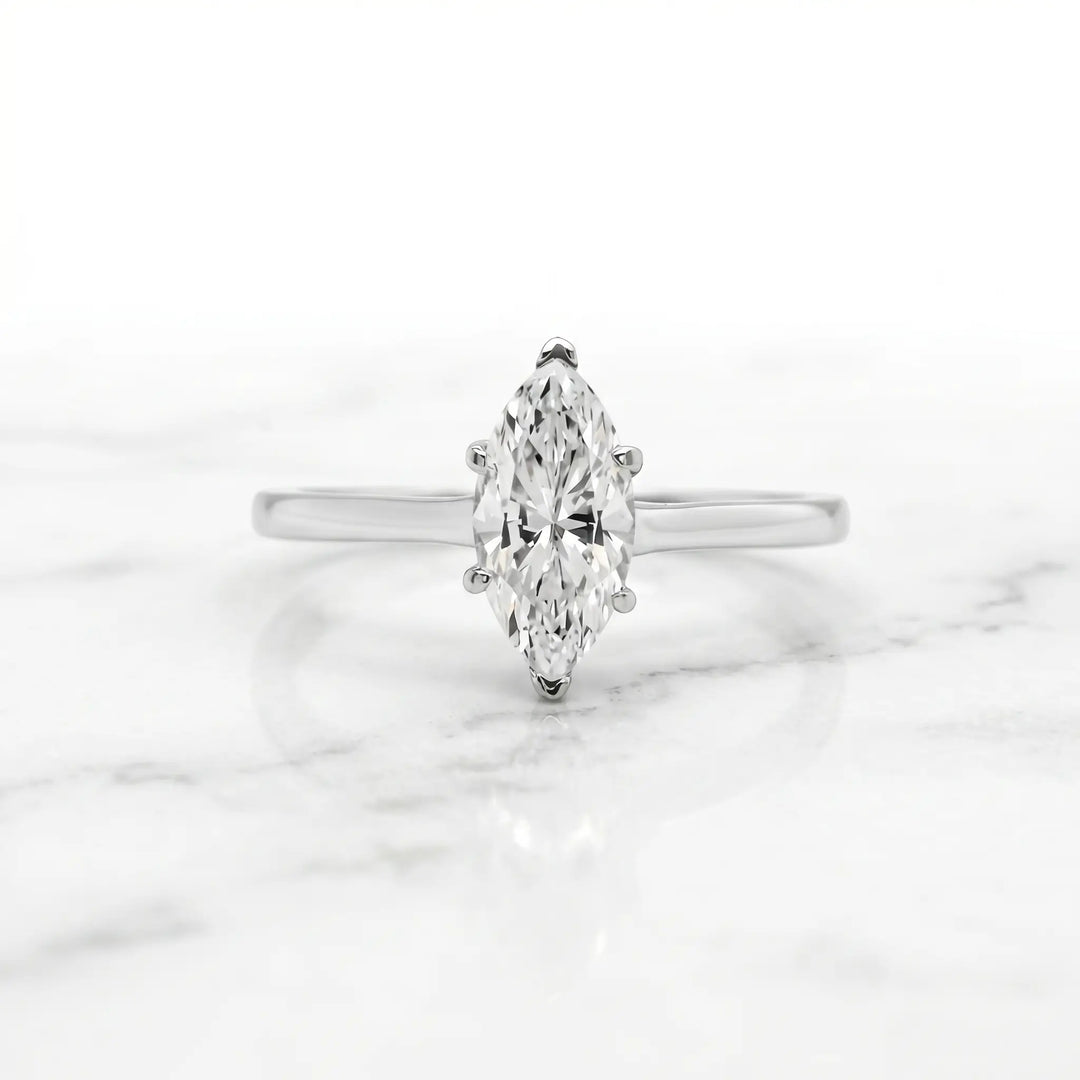 1.25 Ct Marquise Moissanite Ring In Silver