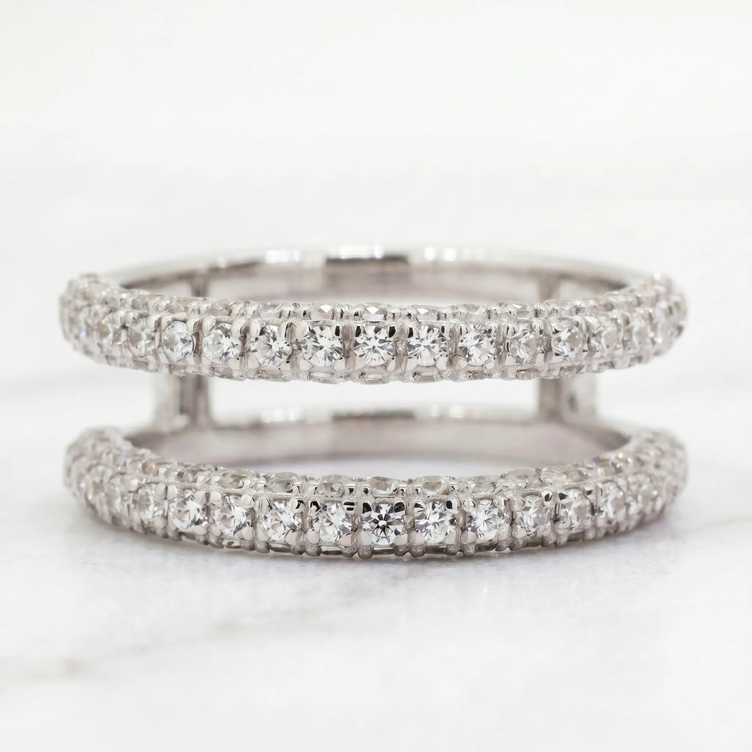 2 Ct Round Moissanite Half Eternity Wedding Band in Silver