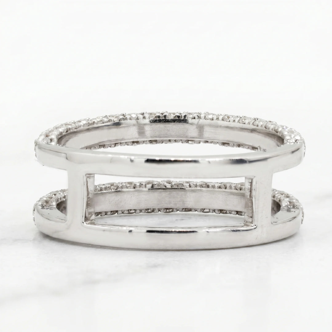 2 Ct Round Moissanite Half Eternity Wedding Band in Silver