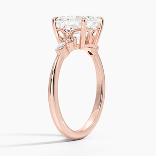 2 Carat Asscher Cut 7 Stone Engagement Ring in Rose Gold