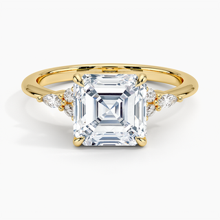 2 Carat Asscher Cut 7 Stone Engagement Ring in Rose Gold