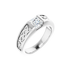 Load image into Gallery viewer, 1 Carat Asscher Cut Tension Set Moissanite Ring for Men
