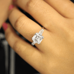 Load image into Gallery viewer, 2.50 Carat Asscher And Baguette Cut Three Stone Moissanite Ring
