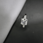 Load image into Gallery viewer, 2.50 Carat Asscher And Baguette Cut Three Stone Moissanite Ring
