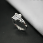 Load image into Gallery viewer, 2.50 Carat Asscher And Baguette Cut Three Stone Moissanite Ring
