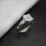Load image into Gallery viewer, 2.50 Carat Asscher And Baguette Cut Three Stone Moissanite Ring
