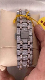 Load image into Gallery viewer, Back Side of Bust Down Moissanite Watch - Swiss Made
