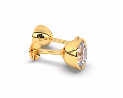 0.80 Ct Round Shape Bezel Set Moissanite Stud Earrings For Unisex