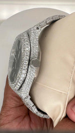 Load image into Gallery viewer, Side Angle of Bust Down Ap Moissanite Watch
