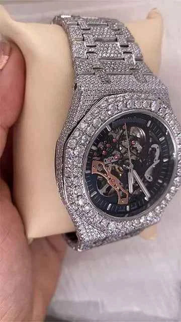 Side view of cheap moissanite watch