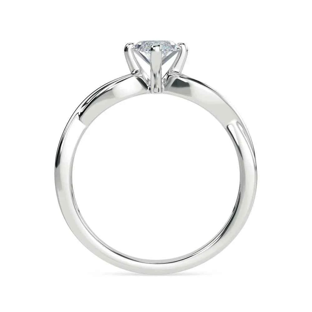1 Carat Marquise Cut Criss Cross Moissanite Ring in Yellow Gold