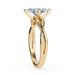 Load image into Gallery viewer, 1 Carat Marquise Cut Criss Cross Moissanite Ring in Yellow Gold
