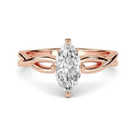 Load image into Gallery viewer, 1 Carat Marquise Cut Criss Cross Moissanite Ring in Yellow Gold
