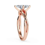 Load image into Gallery viewer, 1 Carat Marquise Cut Criss Cross Moissanite Ring in Yellow Gold

