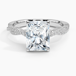 Load image into Gallery viewer, 2 Carat Radiant Cut Criss Cross Moissanite Ring in White Gold
