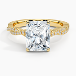 Load image into Gallery viewer, 2 Carat Radiant Cut Criss Cross Moissanite Ring in White Gold
