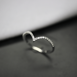 Curved Moissanite Wedding Band