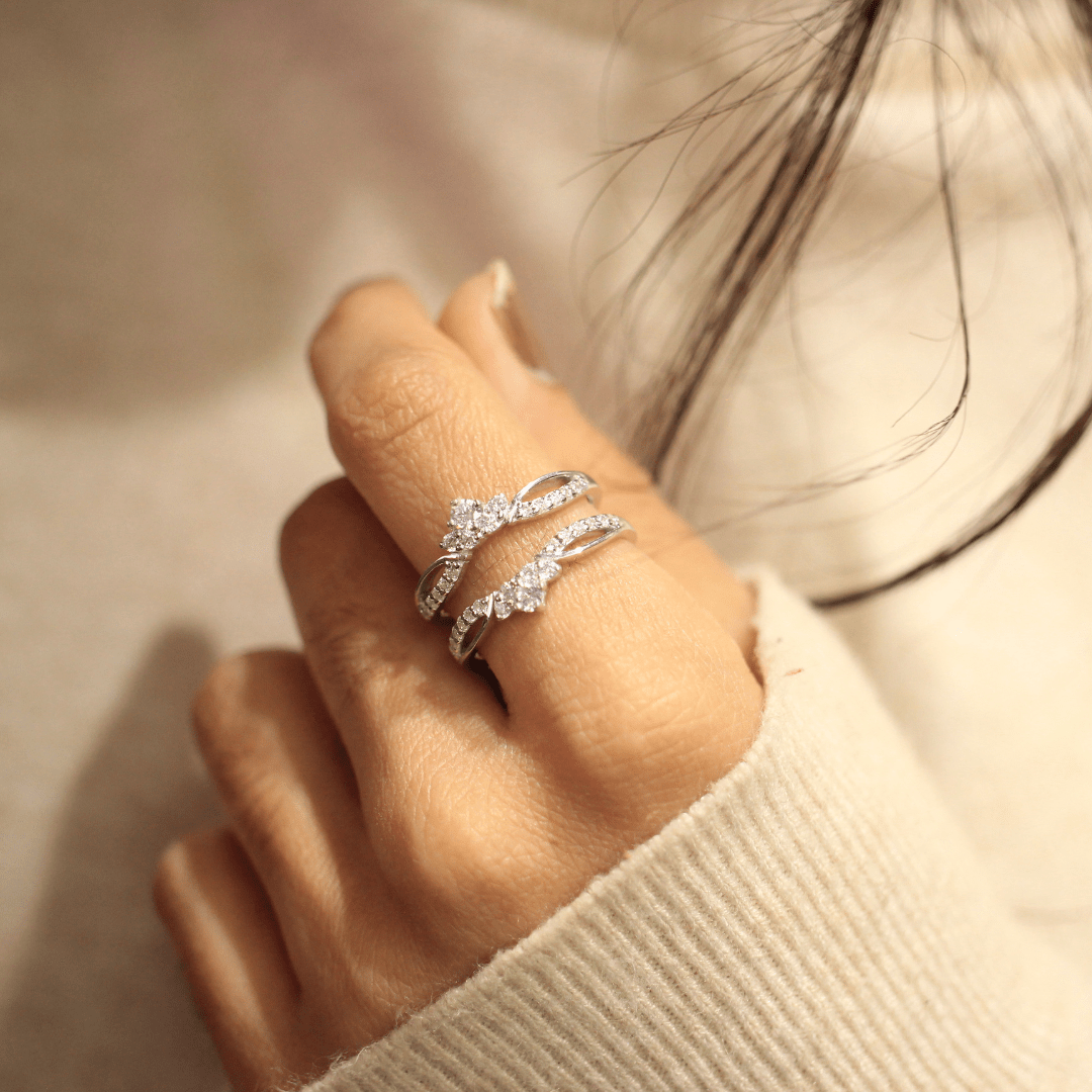 Curved Moissnaite ring