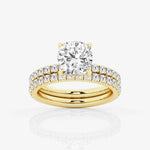 Load image into Gallery viewer, 1.20 Carat Cushion Cut Moissanite Bridal Set Ring in Yellow Gold With Accent
