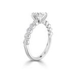 Load image into Gallery viewer, 2.50 Carat Cushion Cut Bezel Set Moissanite Ring in Rose Gold
