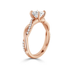 Load image into Gallery viewer, 2.20 Ct Cushion Cut Moissanite Twisted Engagement Ring In Yellow Gold
