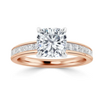 Load image into Gallery viewer, 2.50 Carat Cushion Cut Moissanite Engagement Ring in Yellow Gold
