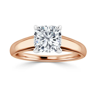 1.5 Carat Cushion Cut Moissanite Ring in Rose Gold