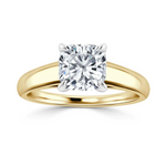 Load image into Gallery viewer, 1.50 Carat Cushion Cut Moissanite Solitaire Ring in Yellow Gold

