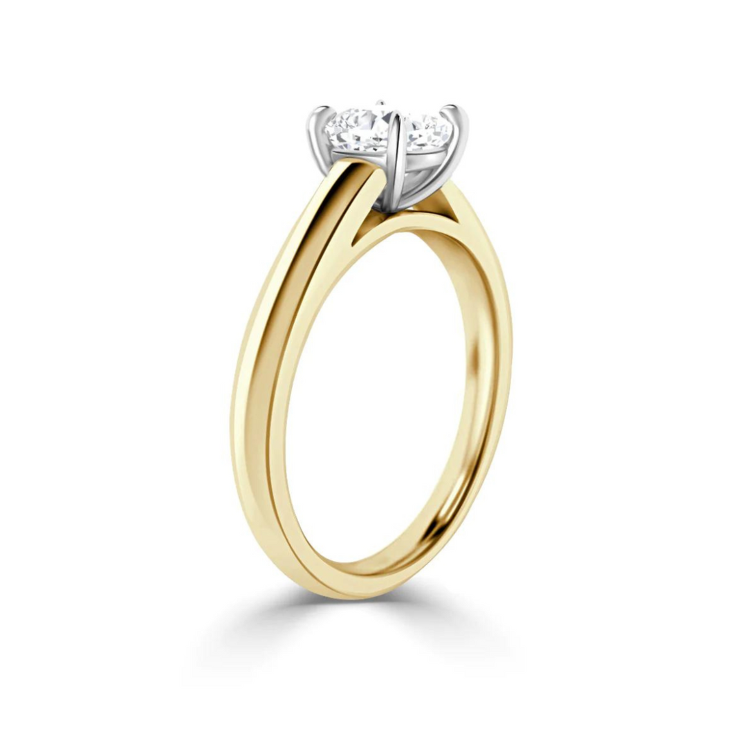 1.5 Carat Cushion Cut Moissanite Ring in Yellow Gold