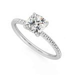 Load image into Gallery viewer, 1.20 Carat Cushion Cut Moissanite Ring With Accent In Yellow Gold
