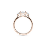 Load image into Gallery viewer, 2 Carat Cushion And Round Cut Three Stone Moissanite Ring in White Gold
