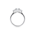 Load image into Gallery viewer, 2 Carat Cushion And Round Cut Three Stone Moissanite Ring in White Gold
