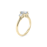 Load image into Gallery viewer, 2 Carat Cushion And Round Cut Three Stone Moissanite Ring in White Gold

