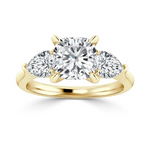 Load image into Gallery viewer, 2.50 Carat Cushion Cut Three Stone Moissanite Ring in White Gold
