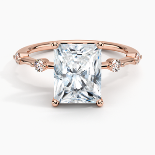 1.5 Delicate Radiant Cut Engagement Ring in Yellow Gold