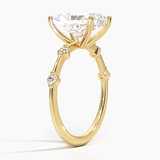 1.5 Delicate Radiant Cut Engagement Ring in Yellow Gold