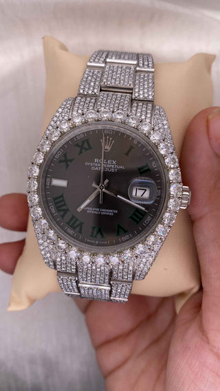 Iced out Moissanite Rolex Watch for Mens