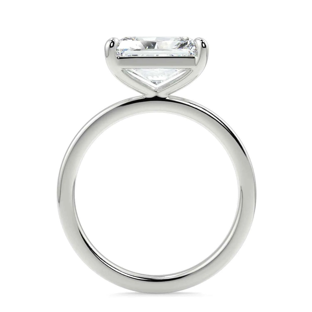 1.50 Ct Radiant Cut East West Solitaire Moissanite Ring in Rose Gold