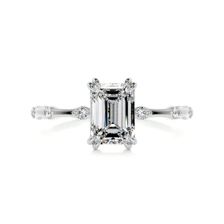 1.5 Carat Emerald Cut Double Prong Solitaire Ring in Yellow Gold