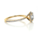 Load image into Gallery viewer, 1.10 Carat Cushion Cut Moissanite Halo Engagement Ring in Rose Gold
