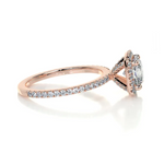Load image into Gallery viewer, 1.10 Carat Cushion Cut Moissanite Halo Engagement Ring in Rose Gold
