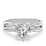 Load image into Gallery viewer, 1.30 Carat Heart Shape Twisted Moissanite Bridal Set Ring in White Gold
