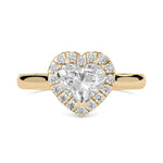 Load image into Gallery viewer, 1.50 Ct Heart Cut Moissanite Halo Ring in White Gold
