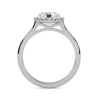 1.50 Ct Heart Cut Moissanite Halo Ring in White Gold