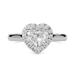 Load image into Gallery viewer, 1.50 Ct Heart Cut Moissanite Halo Ring in White Gold
