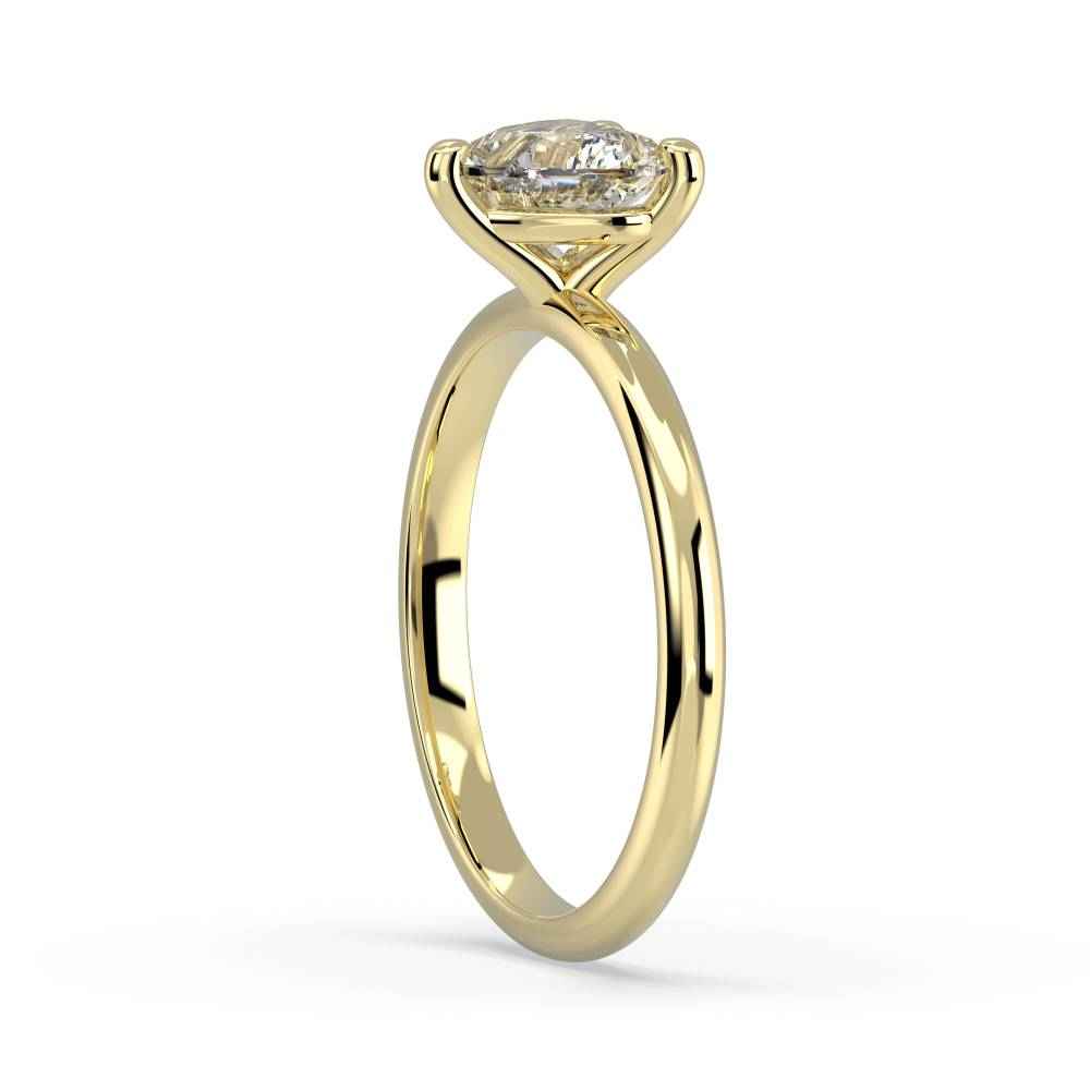1 carat heart shape solitaire moissanite ring in yellow gold