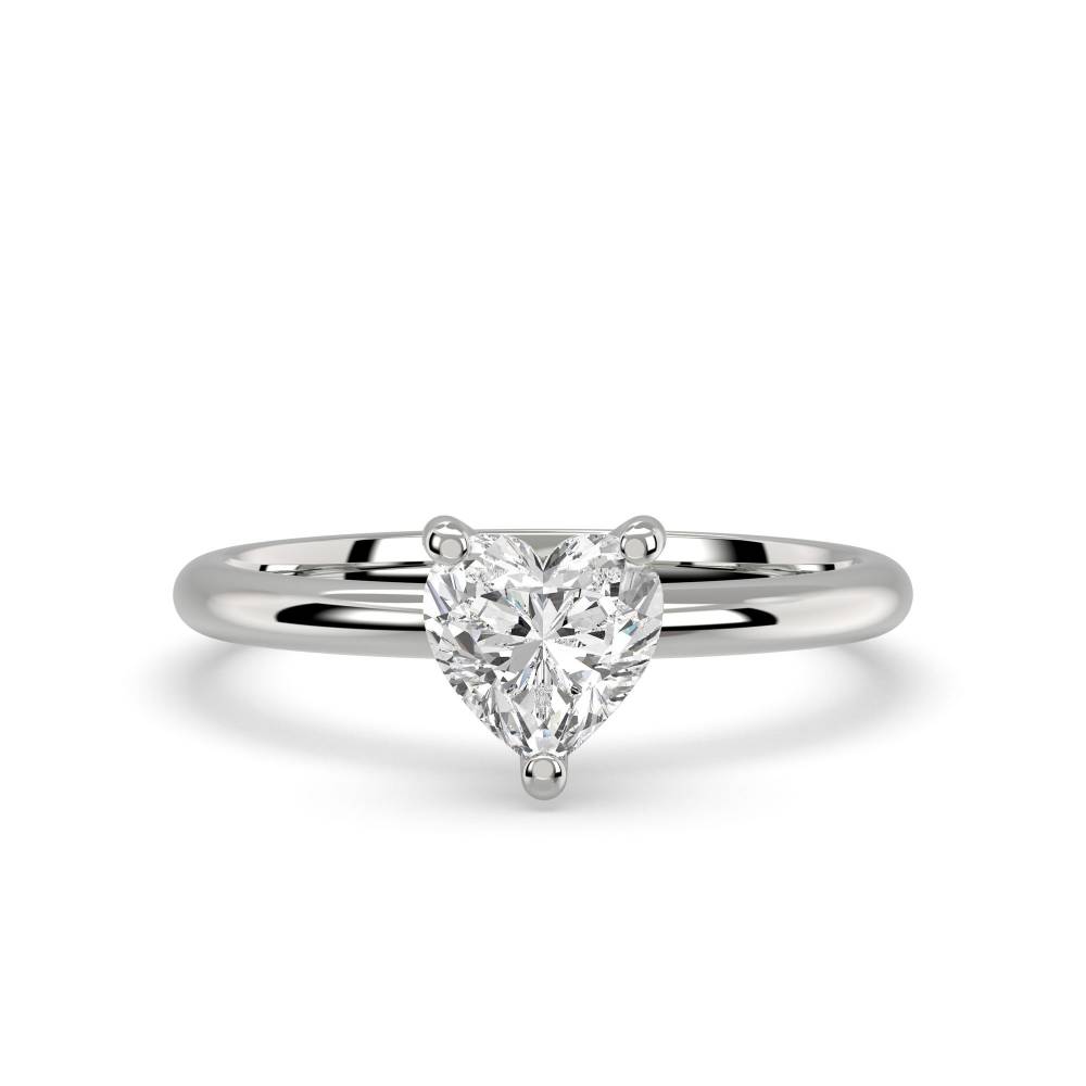 1 Carat Heart Shape Solitaire Moissanite Ring in Yellow Gold