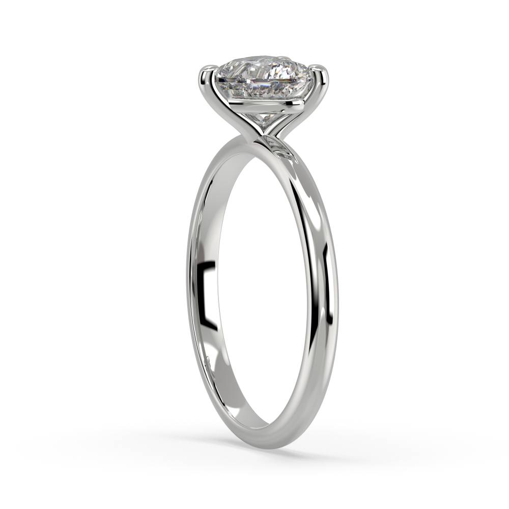 1 Carat Heart Shape Solitaire Moissanite Ring in Yellow Gold
