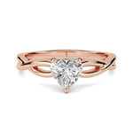 Load image into Gallery viewer, 1 Carat Heart Cut Twisted Solitaire Moissanite Ring in Rose Gold
