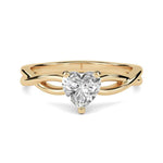 Load image into Gallery viewer, 1 Carat Heart Cut Twisted Solitaire Moissanite Ring in Rose Gold
